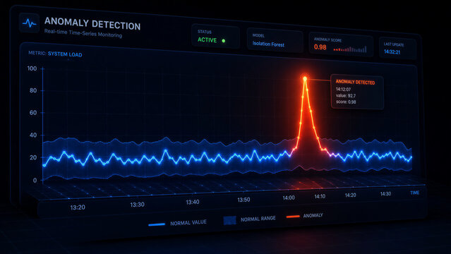 Anomaly Detection Time Series Line Graph Dashboard