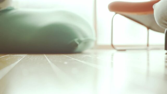 ゲームをする子供の足元