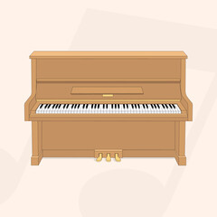 Flat vector illustration of a classic wooden upright piano © Mochamad Raihan
