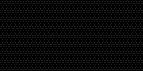 Naklejka premium Macro black background texture, silver or stainless steel hexagon texture for background. Abstract, Art and Concept objects Close up