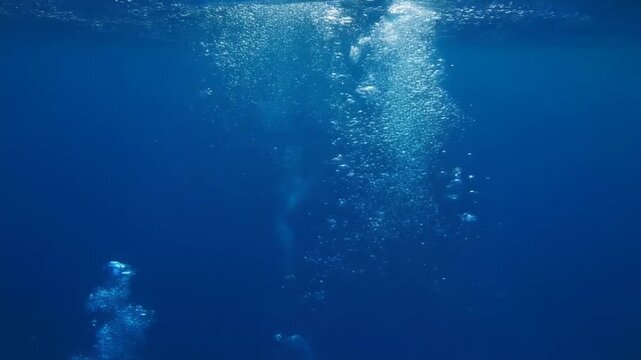 海中の気泡 シームレスループ動画背景 16:9 4K