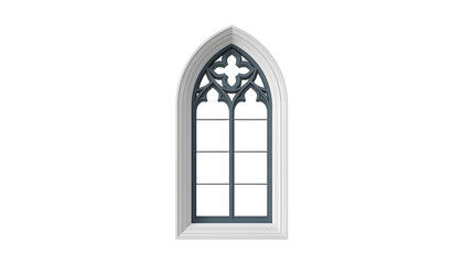 Fototapeta premium window in church, gothic arched window, isolated church window
