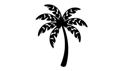 Psychedelic Groovy Boho Palm Tree Silhouette Tropical Nature Vector Illustration © Rune Veil
