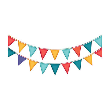 Colorful triangular bunting flags on a string