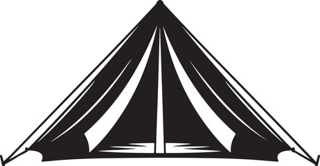 Black tent with supporting poles and ropes © Masud