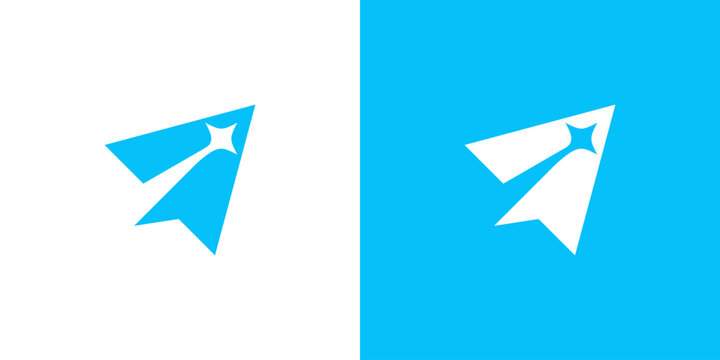 logo design combining plane and star, design logistic vector icon idea