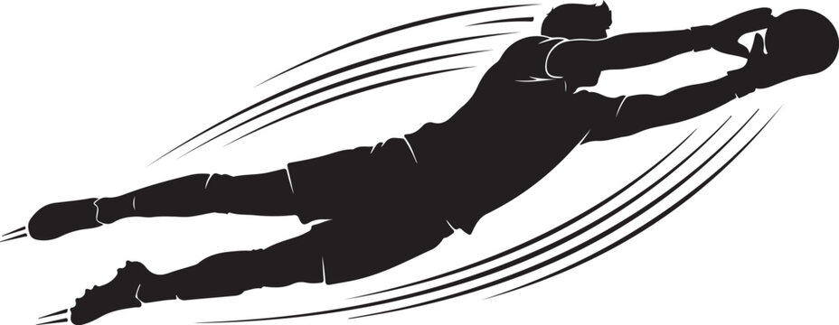 Black silhouette vector illustration of surfer, man and swordsman holding a sword icon design