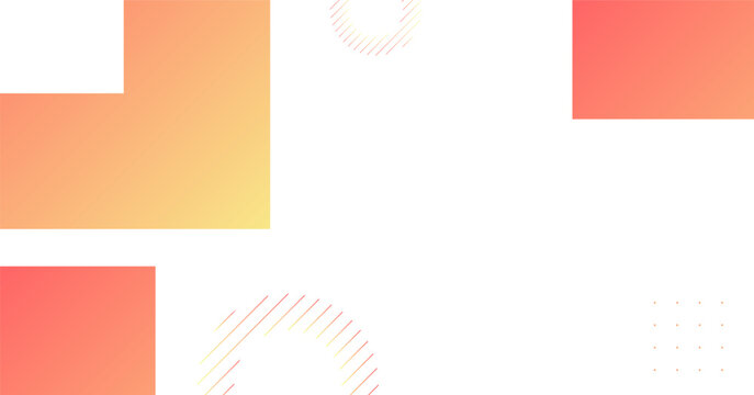Modern abstract geometric background featuring soft gradient orange and red squares with minimalist circular elements