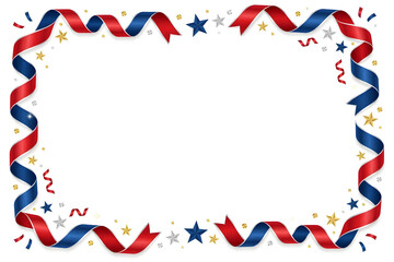 Obraz premium 4th july american ribbon frame