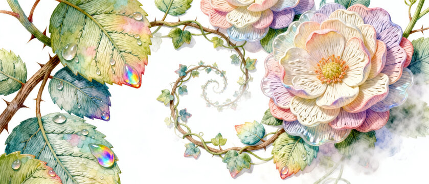Whimsical Botanical Garden Watercolor Art