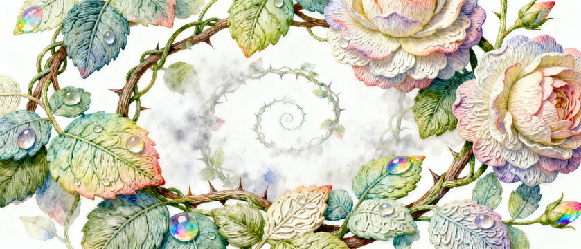 Whimsical Botanical Garden Watercolor Art