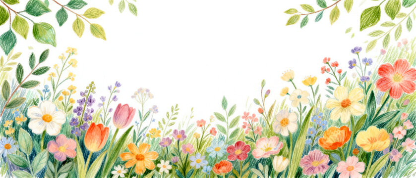 Whimsical Botanical Garden Watercolor Art