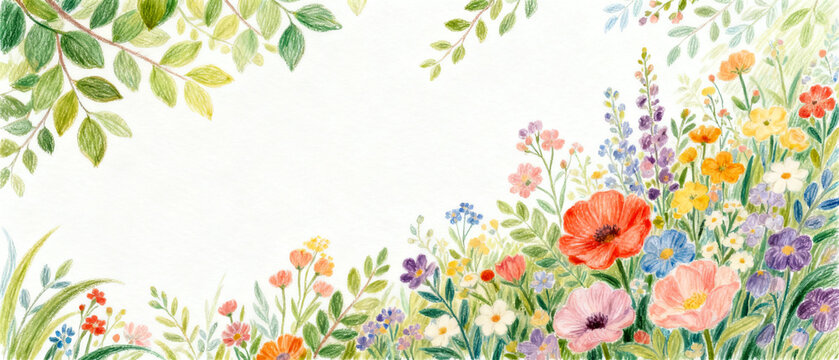 Whimsical Botanical Garden Watercolor Art