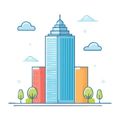 Fototapeta premium Flat design skyscraper bar chart vector