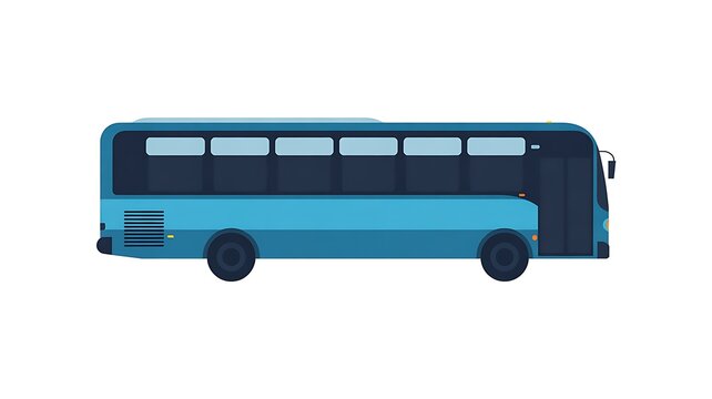 An illustration of a blue bus on a white background