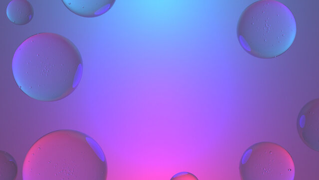 Vibrant Neon Pink and Purple 3D Bubble Background