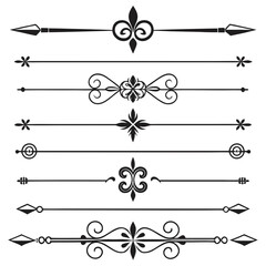 Set of elegant vintage dividers for page layout. © Monira
