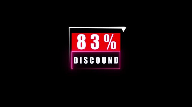 83 Percent Discount Sale Banner Animation with Price Drop Arrow