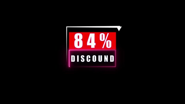 84 Percent Discount Sale Banner Animation with Price Drop Arrow