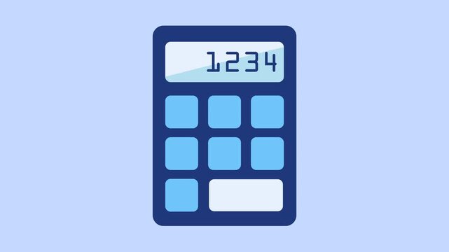 Animated calculator counting numbers for financial concepts