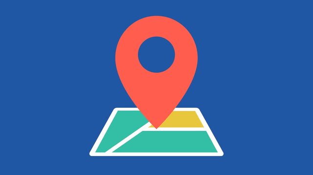 Bouncing location pin on a digital map animation
