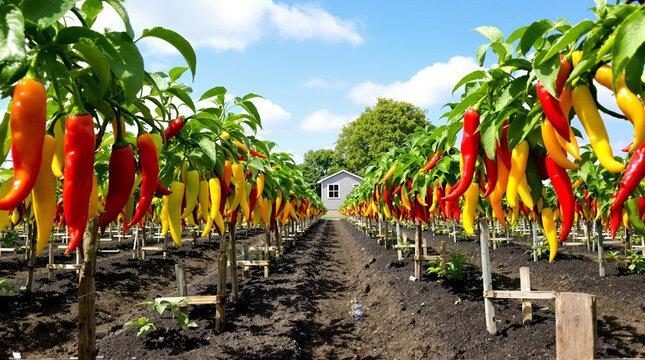 Chili field ready for harvest