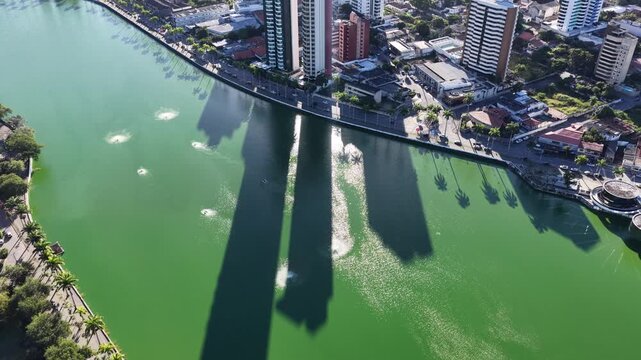 Lakefront Park In Campina Grande In Paraiba Brazil. Lakefront Landscape. Beautiful Cityscape. Lakefront Park In Campina Grande In Paraiba Brazil. Downtown Skyline. Tourism Landmark. 