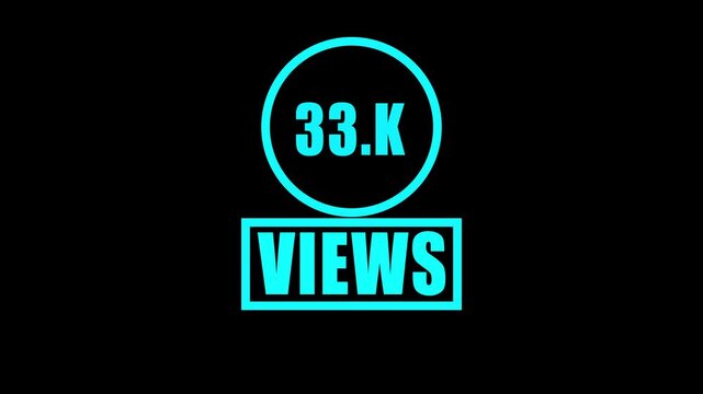 33. k views, views counter, video views, view count, social media metrics, audience statistics, digital counter, engagement, analytics, views display