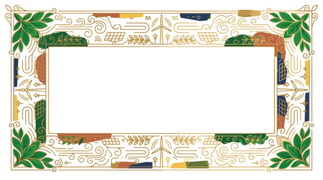 Decorative ornate frame with intricate patterns and vibrant colors
