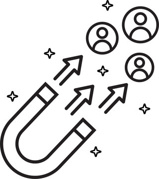 Customer Attraction Magnet Icon Vector Illustration