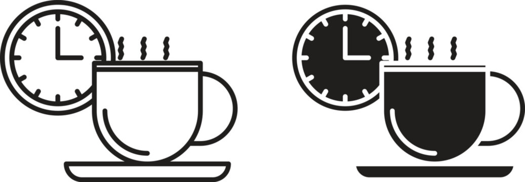 Break icon for web. Thin outline icons pack. Vector illustration