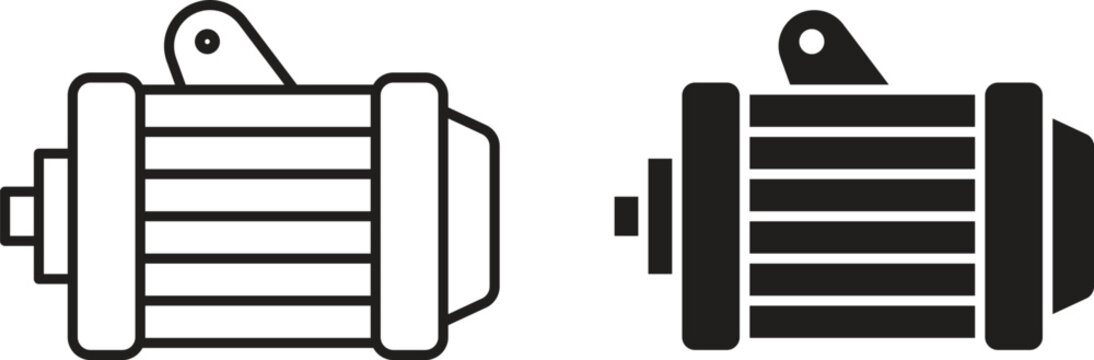 Car alternator icon for web. Thin outline icons pack. Vector illustration