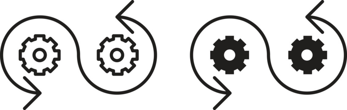 Devops icon for web. Thin outline icons pack. Vector illustration