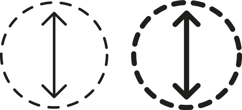 Diameter icon for web. Thin outline icons pack. Vector illustration