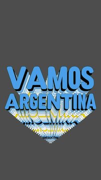 Animaci&oacute;n Tipogr&aacute;fica Vertical &iexcl;Vamos Argentina! 9x16 Frase de Aliento Rounded en Onda con Clones Din&aacute;micos de la Hinchada