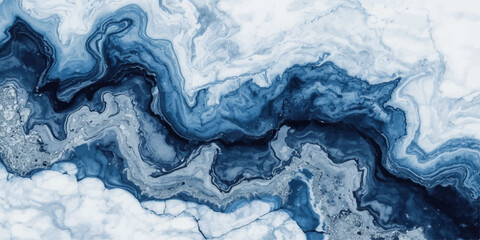 Abstract Blue Water Surface Background with Cold Winter Texture and Natural Ice Pattern © Md