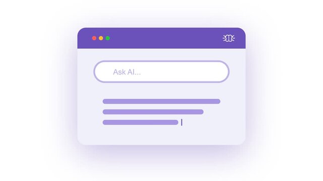 Artificial Intelligence Chat Interface with Animated Typing and Loading Icon