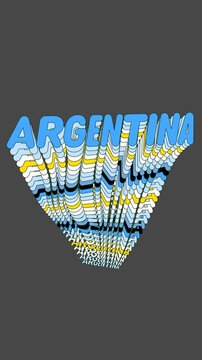 Animaci&oacute;n Tipogr&aacute;fica Vertical Argentina 9x16 Nombre del Equipo en Fuente Rounded con Clones en Onda y Efecto Din&aacute;mico de Aliento para Redes Sociales