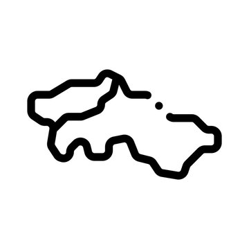 cuba map line icon