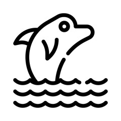 dolphin line icon © notivestudios