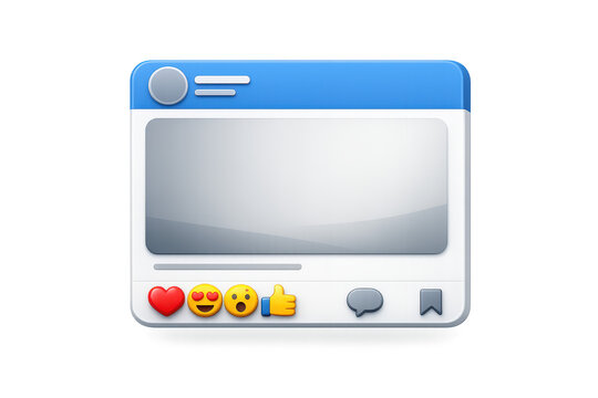 Social media post card interface with emoji reactions
