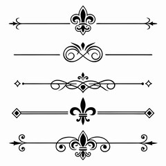 Decorative flourishes and elegant fleur de lis set. © Mst. Akhi  Khatun