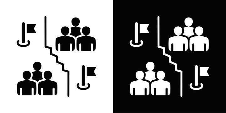 Political Division Icon White And Black Background Style