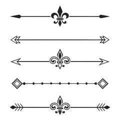 Collection of decorative flourish divider borders. © mo