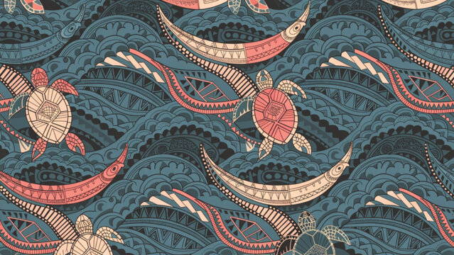 Mandala Tribal Pattern vector background
