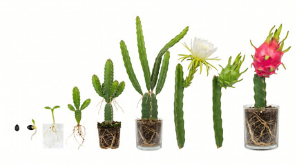 Dragon Fruit Plant Growth Cycle. © ENDRY
