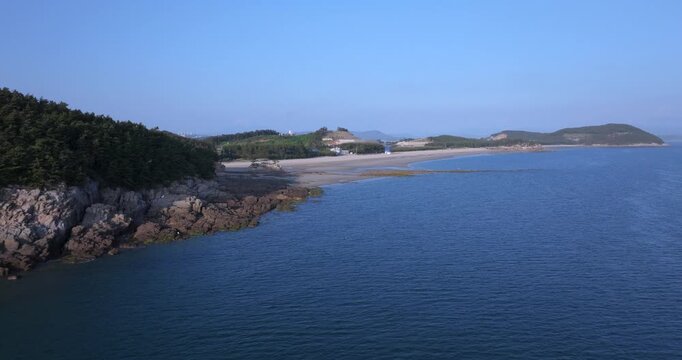 Aerial View of Wonsando Wonsan Beach on Korea&rsquo;s West Coast