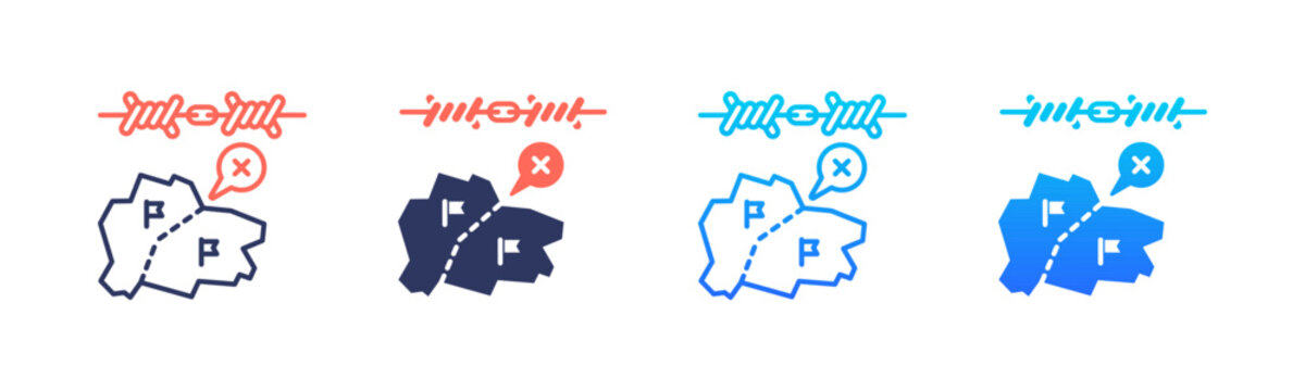 Cross Border Conflict Icon Pack In Multiple Styles