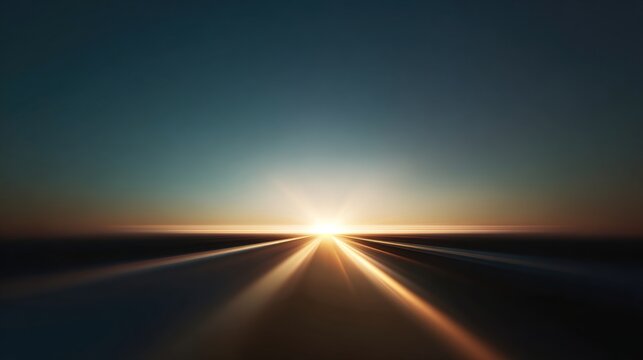 ambition. Abstract concept of vision and ambition with glowing paths leading toward the horizon. wellbeing guides, coaching materials, designed for coaching and self-improvement content.