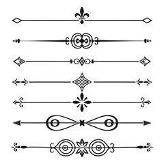 Vintage ornate dividers elegant decorative lines. © KHUKUMONI